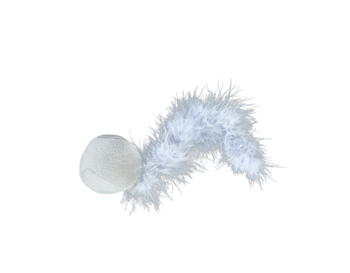 Katzenball mit Feder